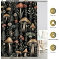 thumbnail image 5 of Stall Small Shower Curtains - Boho Mushroom Vintage Floral Plants Flowers Fairy Nature Botanical Narrow Half Fabric Cloth Bath Shower Curtain Set with 12 Hooks Bathroom Decor, 36"x72", 5 of 5