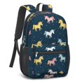 thumbnail image 2 of Unicorn and Star Black Pattern 17" School Backpacks for Teens,Waterproof Oxford Fabric,S-Shape Padded Straps for School,Travel,Hiking,Camping, 2 of 6