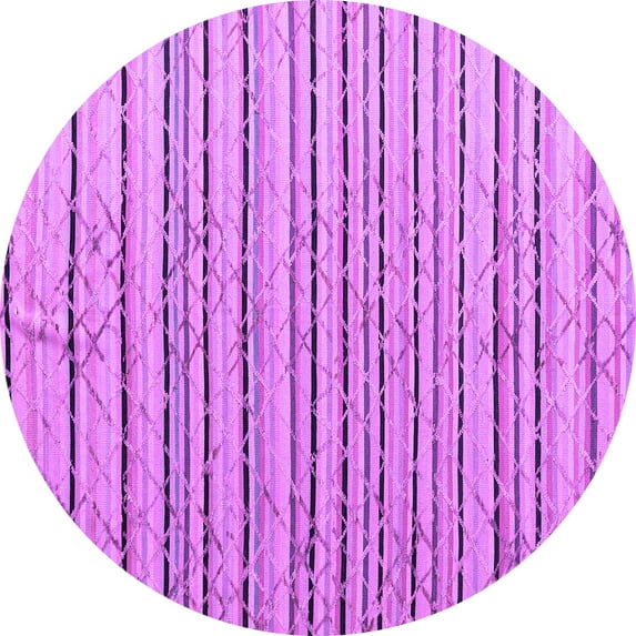Ahgly Company Indoor Round Abstract Purple Modern Area Rugs, 5' Round