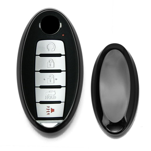 Chrome Finish Black TPU Key Fob Protective Cover Case For Nissan Infiniti Oval Shape 2/3/4/5 Buttons Smart Key
