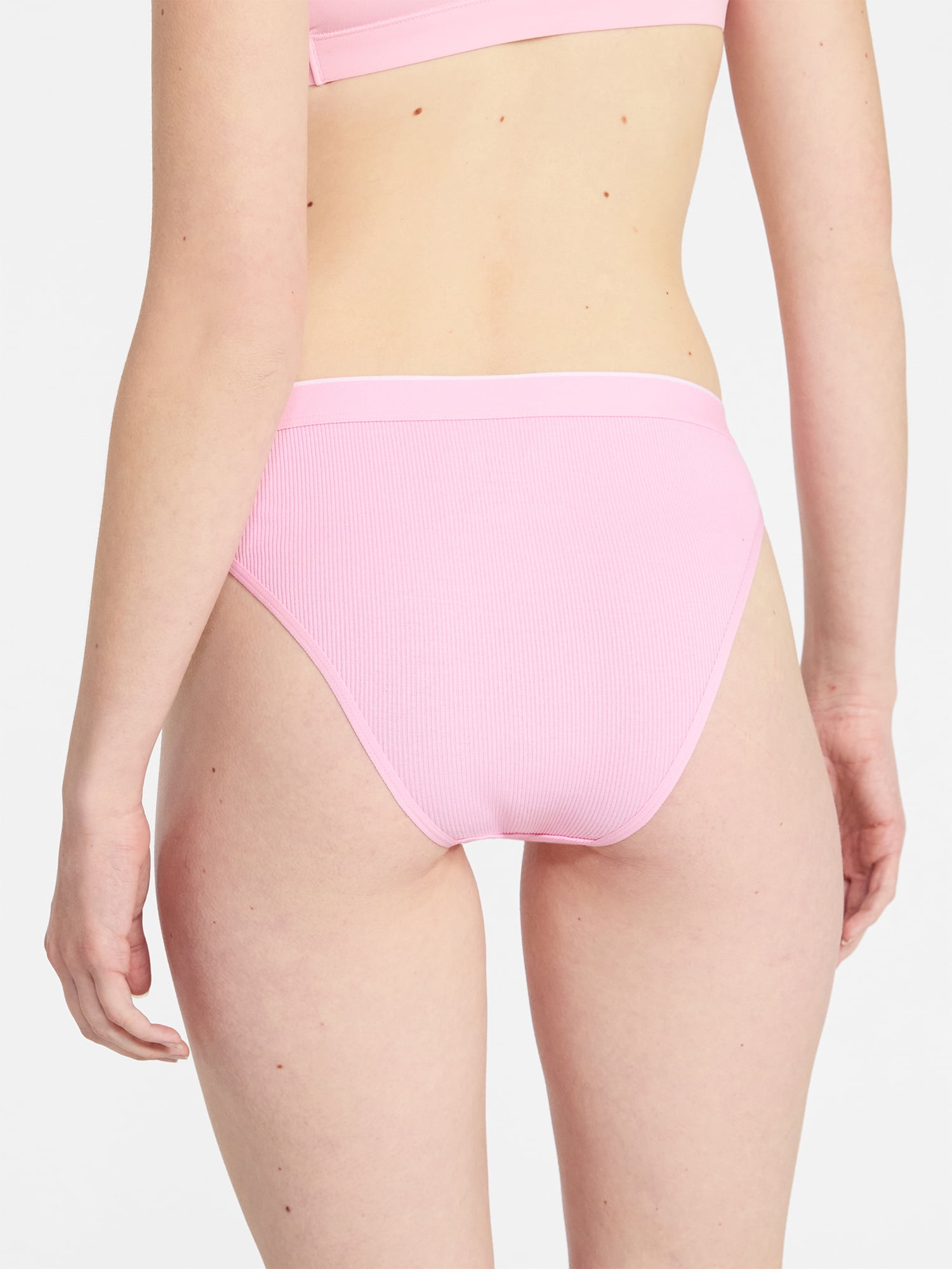 No Boundaries Stretch Ribbed Hi Cut Cheeky Underwear, 5-Pack, Women's XS-XXXL