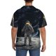 thumbnail image 3 of Balery Astronaut Standing In The Moon Camisa Casual de Manga Corta con Botones para Hombre, Texturizada, Estilo Cubano, para Playa, Verano-X-Large, 3 of 5