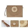 thumbnail image 4 of LinYooLi Natural Straw Boho Purse Zipper Wristlet Wallet Handwoven Beach Clutch Bag, 4 of 7