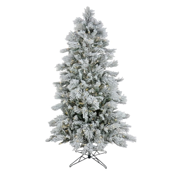 Open Box National Tree Company HGTV 7.5 Foot Slim Flocked Christmas Tree