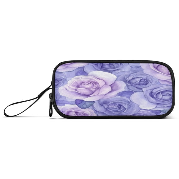 Pencil Bag 8.86*3.54*4.33 Inches Pencil Bag pencil Cases Pencil Bags are Suitable For Study, Work, Outings, Travel and Going Out Cartoon Purple Roses Seamless