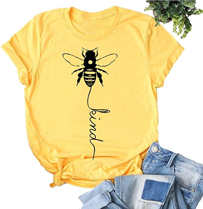 Bee Organic Cotton Graphic Tee Bee You  T Shirt Unisex, Eco Yellow Quote Quote Tee You Sun Unisex