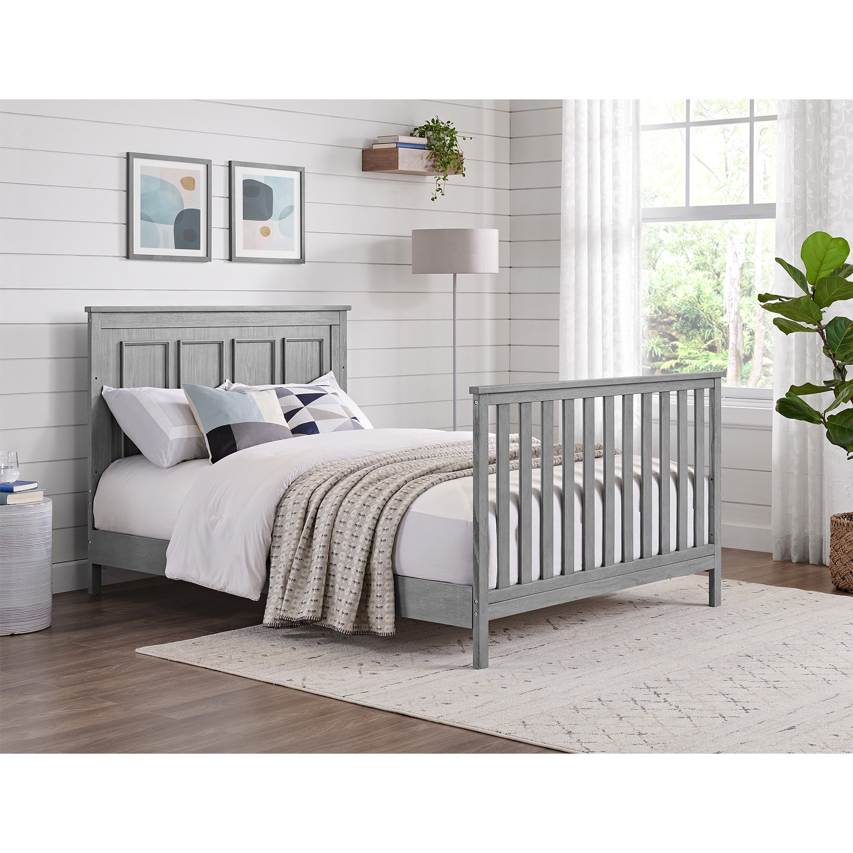 Oxford Baby Farmington Full-Size Bed Conversion Kit, Rustic Gray