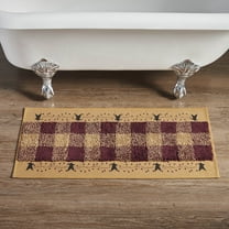 VHC Brands Bathroom Bath Mat, Cotton Floor Rug for Shower, Digital Print, Pip Vinestar Collection, Rectangle 17x36, Primitive Stars, Natural