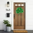 thumbnail image 2 of 16 St Patricks Day Wreath for Front Door Irish Lucky Green Tinsel Shamrock Wall Decoration Spring Artificial Wreath w Balls Bow, 2 of 5