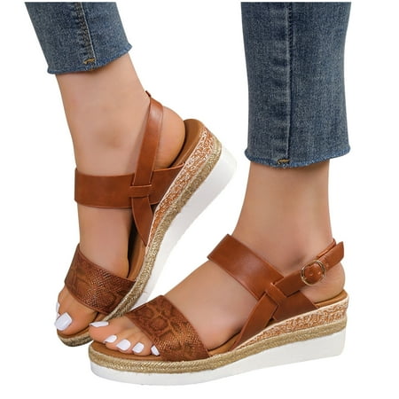 

Wedge Sandals For Women Platform Dressy Summer Ankle Strap Open Toe Espadrille Sandals Slingback Wedges High Heels Beach Sandals