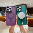 thumbnail image 2 of Magnetic Designed for iPhone 12 Case [-Grade Drop Tested] [Compatible with Magnet] Slim Frosted Case for iPhone 12 Case Phone Case (6.1"), Deep Purple, 2 of 13
