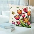 thumbnail image 2 of Spring Throw Pillow Covers 45X45CM Happy Spring Decorative Pillow Cover Soft Square Pillow Cover Home Outdoor Decoration For Sofa B, 2 of 5