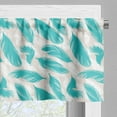 thumbnail image 3 of Ambesonne Turquoise Window Valance, Bird Feathers Design, 54" X 18", Turquoise White Beige, 3 of 5