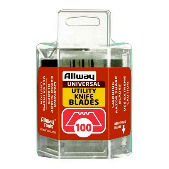 .025" Allway Tools DSP100 Allway Tools 3-Notch Utility Knife Blades, 100-Pack