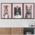 thumbnail image 3 of wall26 Framed Canvas Print Wall Art Set Duotone Pastel Pink Dog Cat Portraits Animals Nature Photography Modern Art Rustic Decorative Relax/Calm for Living Room, Bedroom, Office - 24"x36"x3, 3 of 5