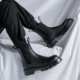thumbnail image 2 of Botas Martin de hombre de gran tamaño, botas Chelsea de estilo británico para hombre, botas altas de cuero para invierno, botas de vellón, 2 of 6