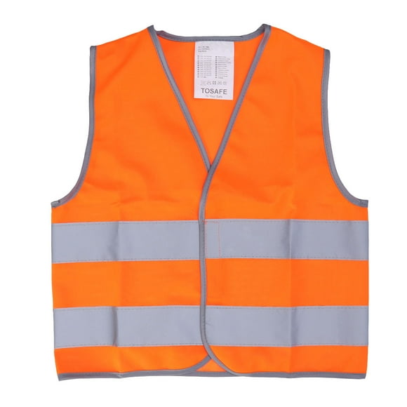 EeaseMX Chaleco de seguridad para niños, reflectante, para exteriores, para niños y niñas (naranja, talla M)