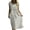 #0306-Gray, variant on Linen Dresses for Women Cotton Maxi Dress Short Sleeve Lace Crew Neck Pleated Flowing Dress Summer Vacation Boho