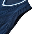 thumbnail image 4 of Baby Boy Girl Knitted Sweater Vest Soft School Uniform Cotton Pullover V-Neck Sleveeless Waistcoat Vest Navy Blue 1-6Y, 4 of 7
