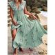 thumbnail image 1 of Generic 2025 New Summer Women's V-neck French Beach Bohemian Print Dress, 1 of 1