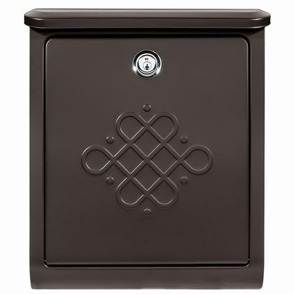 Architectural Mailboxes 2697RZ-10 Bordeaux Locking Wall Mount Mailbox - Rubbed Bronze - Medium