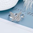 thumbnail image 3 of Heliisoer Ladies Fashion Diamond Butterfly Ring Open Ring, 3 of 6