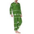 thumbnail image 2 of Picia American Football Field2 Pattern Men’s Long-Sleeve Sleepwear Set - Soft 2-Piece Loungewear with Pockets, Comfy PJs for Relaxing Nights-Small, 2 of 7