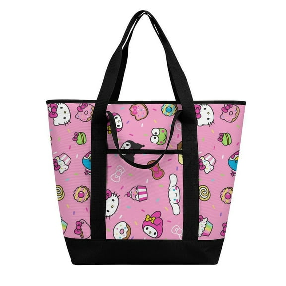 Hello Kitty Insulated Shopping Bag Foldable Thermal Tote Bag Multi-Purpose Cooler Bag for Market, Beach & Camping