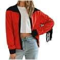thumbnail image 3 of BiZtdJrK Hippie Clothes for Women Vintage Fringe Jackets Casual Button Lapel Long Sleeve Cardigans Trendy Colorblock Tassel Coat Going Out Tops Daily Sales Red S, 3 of 9