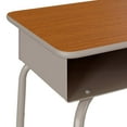 thumbnail image 6 of Flash Furniture Billie Metal Student Desk with Desktop/Book Box in Walnut/Silver, 6 of 9