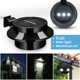 thumbnail image 3 of Yescom Solar Gutter Light Outdoor Waterproof 3 LED Deck Fence Lights with Bracket Wall Garden Stair Yard Black 6Pcs, 3 of 9