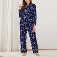 thumbnail image 2 of Honeii Bicycle1 print Women's Pajama Sets Long Sleeve Button Down Sleepwear Nightwear Soft Pjs Lounge Sets-XX-Large, 2 of 7