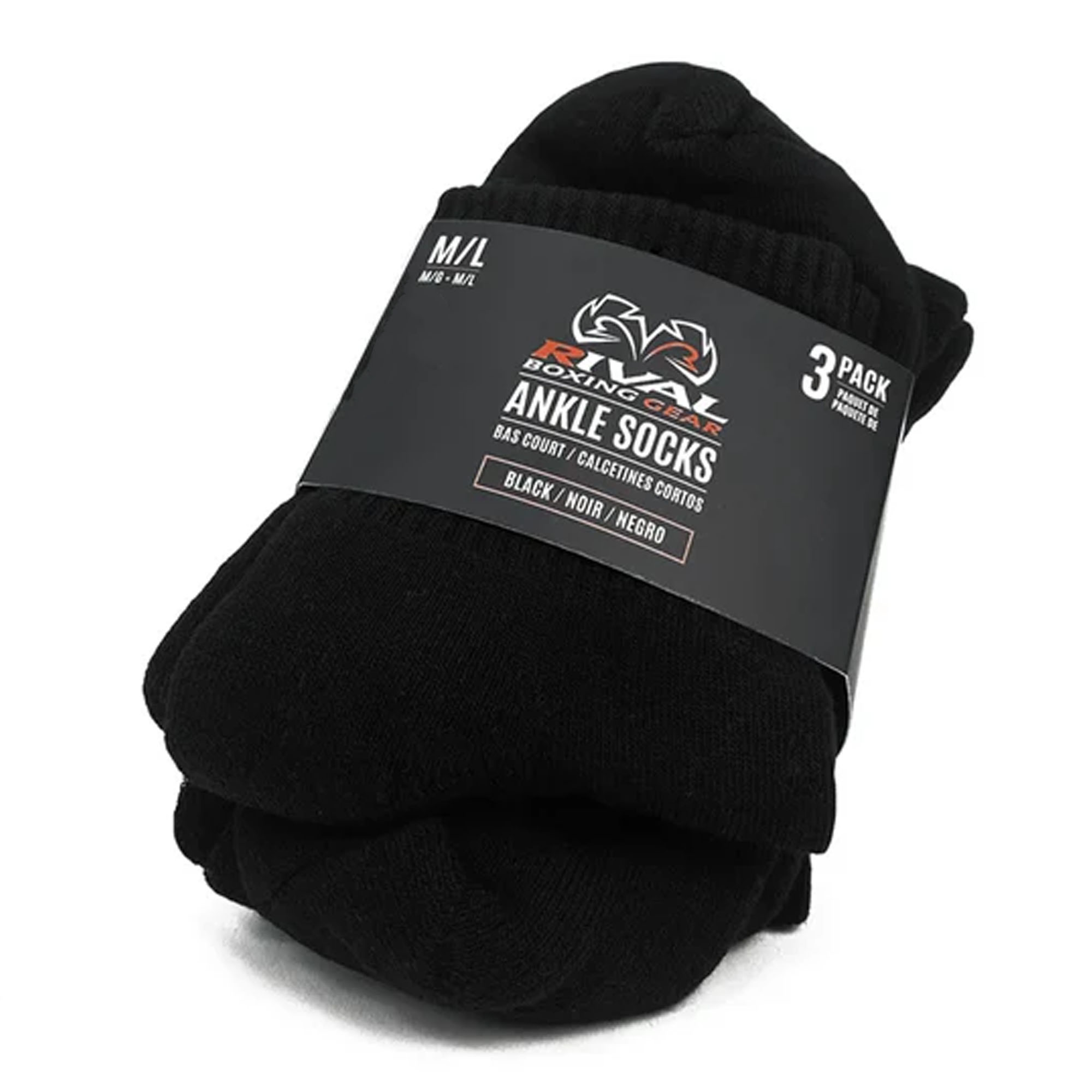 RIVAL Boxing - Ankle Socks - 3 Pack - Black - XS/S