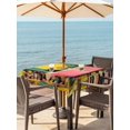 thumbnail image 3 of Outdoor Tablecloth with Umbrella Hole for Patio/Picnic/Party/Camping, Tropical Plants Waterproof Table Cloth Square Cover Washable, Vintage Palm Leaves Cat on Bathtub Pink (54"x 54"), 3 of 9