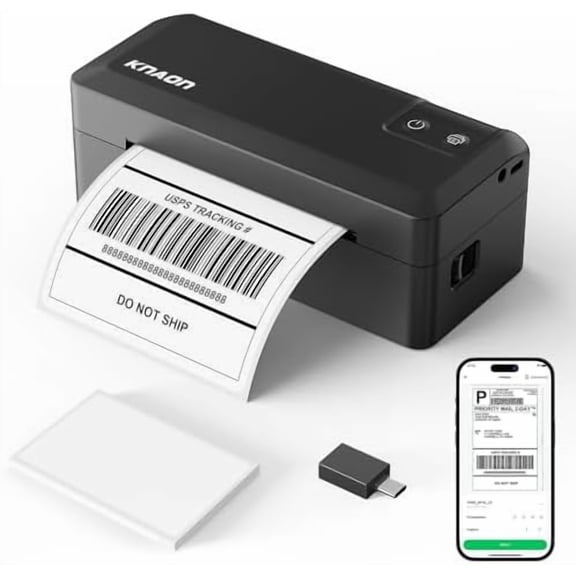 Shipping Thermal Label Printer, 4x6 Portable Label Printer, Bluetooth Label Maker for Small Business, Support iPhone,Android,Windows,Mac,Chromebook,Works with USPS, ,&More, Black
