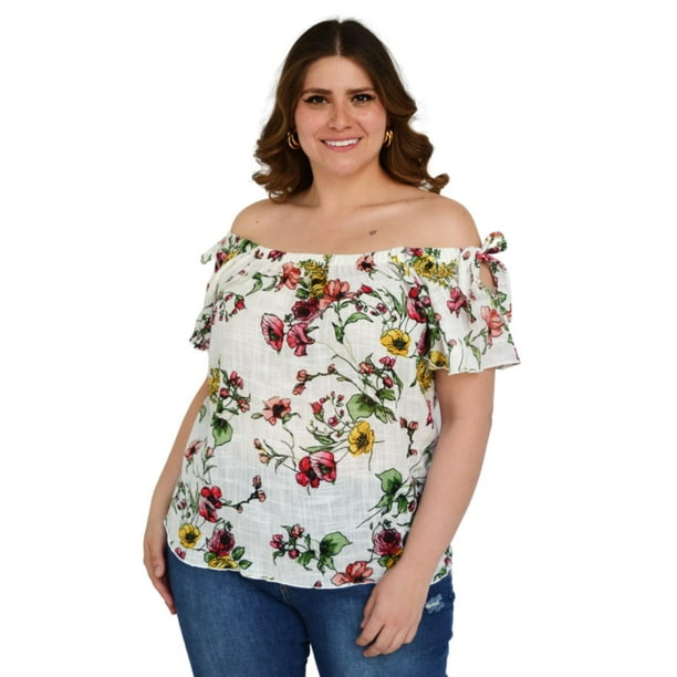 Blusa manga corta con moño Tallas Extras, 8933 (Blanco) blanco 42 Zenobia BL-ZEN-8933-BLANCO