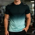 thumbnail image 5 of XIAOCHA Men's Gradient Quick Dry T Shirt Short Sleeve Crewneck Pullover Top Breathable Sporty Athletic Tees, 5 of 7