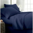 thumbnail image 3 of Pure Egyptian Cal-King Size Cotton Bed Sheets Set 1000 Thread Count Bedding – Cal-King Size Bed 15" Inch Deep Pocket Cal-King Sheets - Navy Blue, 3 of 7