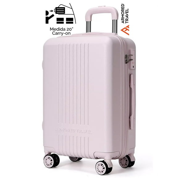 Maleta de viaje Carry-on de mano cabina 20” 10 kg ABS doble calibre candado de alta seguridad TSA LOCK Armored Travel Rosa