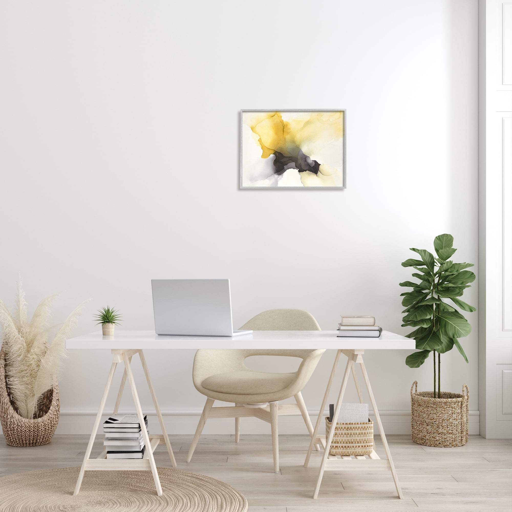 Stupell Industries Futuristic Yellow Cloud Abstraction Fluid Shape Distortion, 16 x 20, Designed by Kippi Leonard