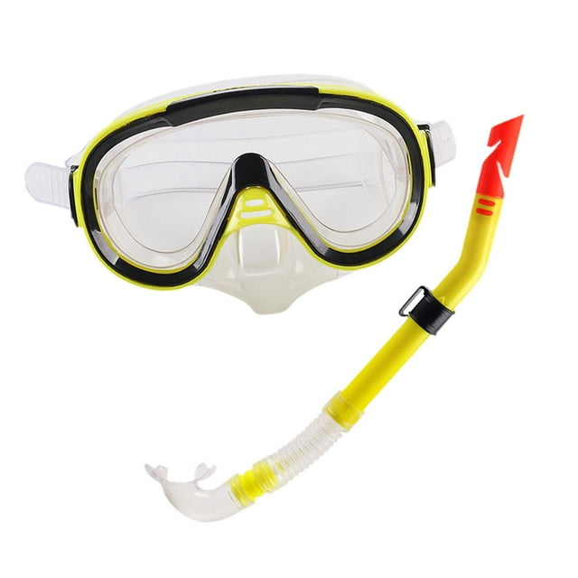Conjunto de snorkel Colamx Gafas de natación Máscara de buceo Amarillo Claro