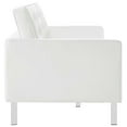 thumbnail image 4 of Sofa Couch, White Silver, Vegan Leather, Mid Century Living Lounge Cafe Lobby Hospitality Restaurant, Modern Contemporary HB34849, 4 of 11
