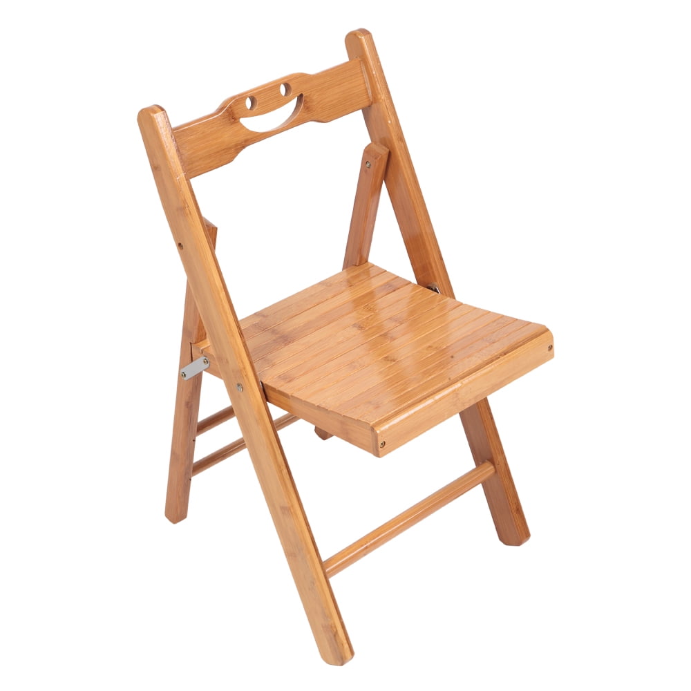 Kepooman Kids Smiley Wooden Folding Chairs for Children, Set of 2