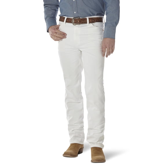 Vaqueros Wrangler de corte vaquero, ajustados, blancos, para hombre