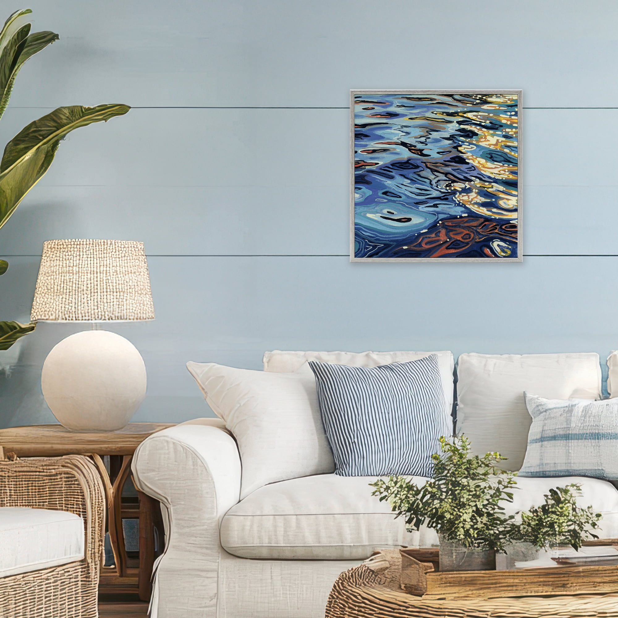 Stupell Industries Sunrise on Rippling Water Gray Framed Giclee Art, design by Kate Jarvik Birch