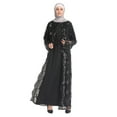 thumbnail image 3 of Hunpta Womens Muslim Hollow Out Sequin Cardigan Loose Long Cardigan Abaya Islamic Arab Kaftan Cardigan, 3 of 8