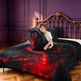 thumbnail image 4 of Manfei Gothic Dragon Animals Queen Comforter Set,Vintage Wildlife Comforter Sets Queen,Blue Black,Black Reversible,3-Piece,1 Comforter and 2 Pillowcases, 4 of 7