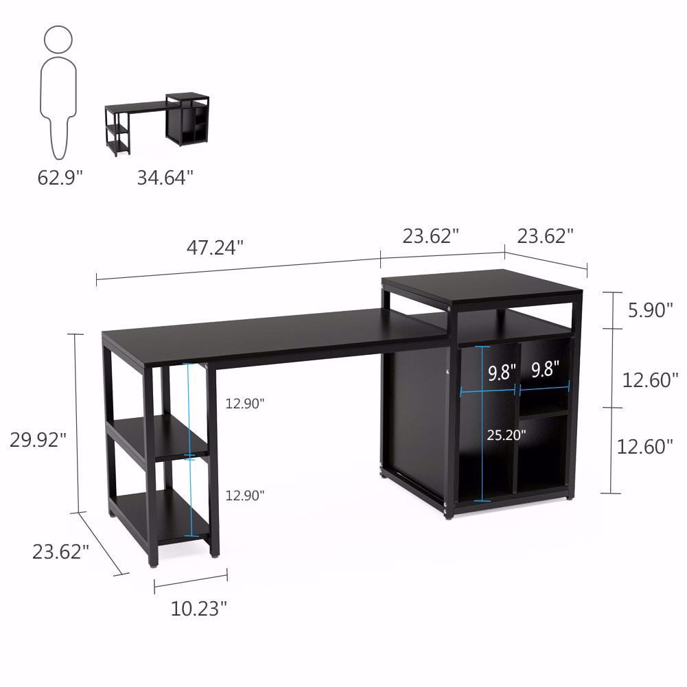 Tribesigns Computer Desk with Storage Shelf and Australia Ubuy