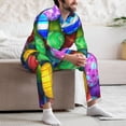 thumbnail image 7 of Naloa Colorful Easter Eggs1 Men’s Pajamas Set - Long Sleeve Button Down Sleep Shirt and Pajama Bottoms Sleepwear Set-, 7 of 7