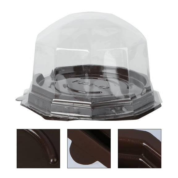 Sparsain Pack of 50 Small Clear Plastic Disposable Muffin Cupcake Cake Boxes